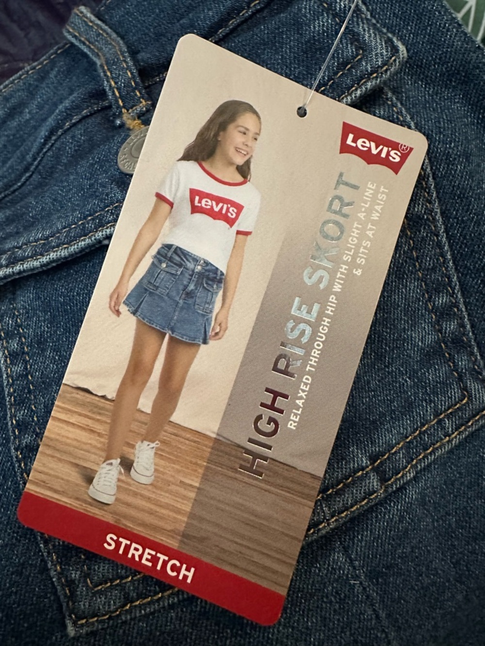 Levi's Blue Denim High Rise Skort NWT